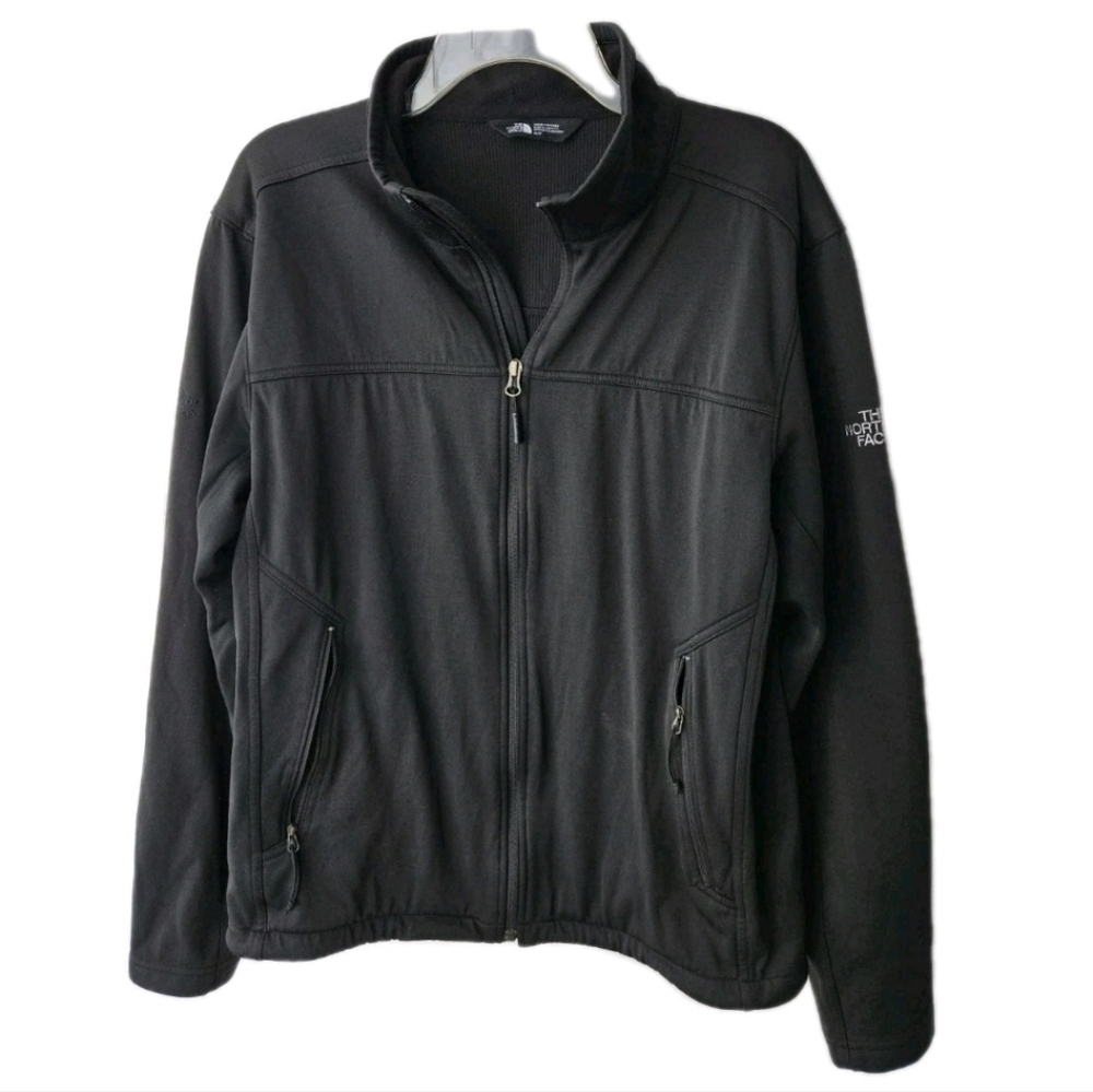 The North Face Men Medium Black Full Zipper Softshell Sleek Outdoor Streetwear